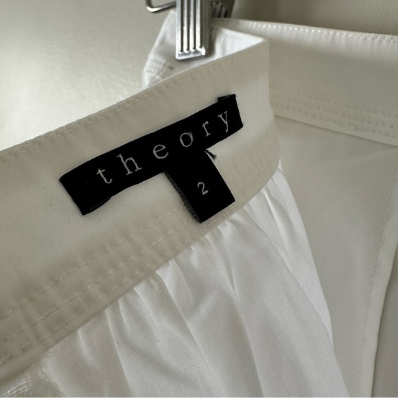 THEORY-WHITE Cotton Blend A-Line Skirt (Size:2) - Picture 9 of 9